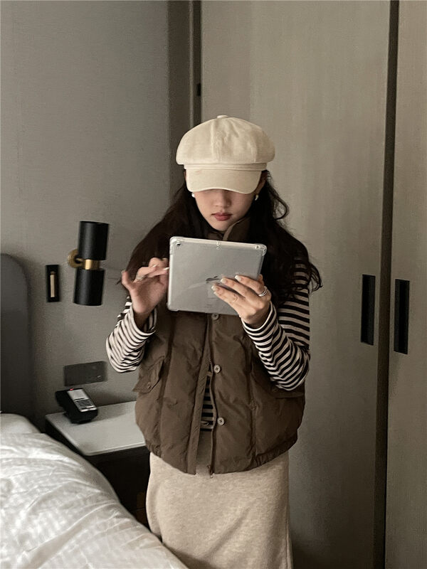 【TN】Winter Korean style all-match sleeveless solid color vest 1373# CLS