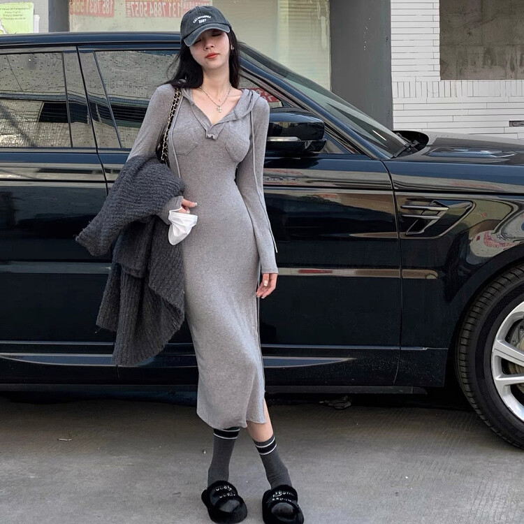 Original price 58.65! 【WGWE】Slim Korean style long-sleeved dress 2913# FHX