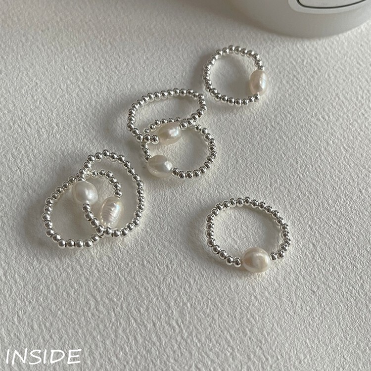 【INSIDE】Korean style exquisite and high-end baroque freshwater pearl elastic band ring (with box) J3688# ZXL