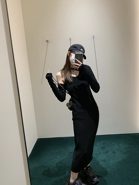 Original price 77.83! [WGWE] Solid color Korean cardigan + sleeveless slim dress suit 2867# FHX