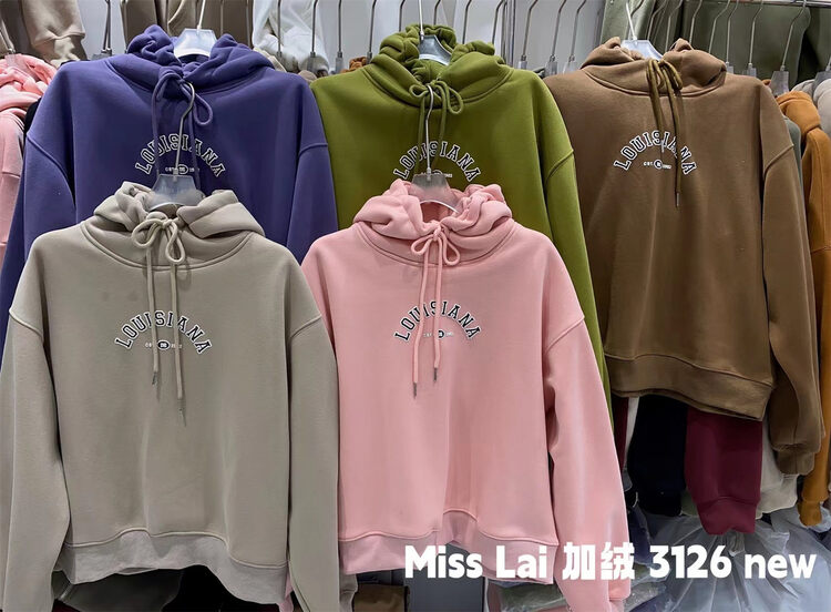 [HH &MISS LAI] hooded plus fleece thick sweater 3126# L