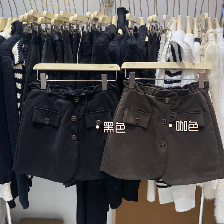 【JULIA】Spice girl with fungus side high waist culottes 6102# PCZ