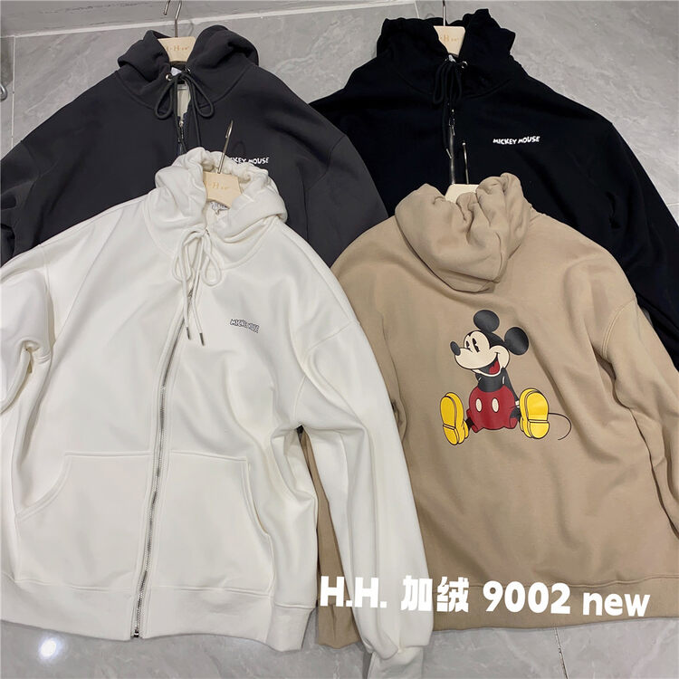 【HH &MISS LAI】Hooded fleece letters comfortable short jacket YS1-9002# L