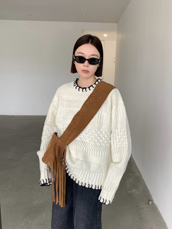 【DTU】Designed Retro Loose Lazy Wind Warm Sweater 452490# LSL