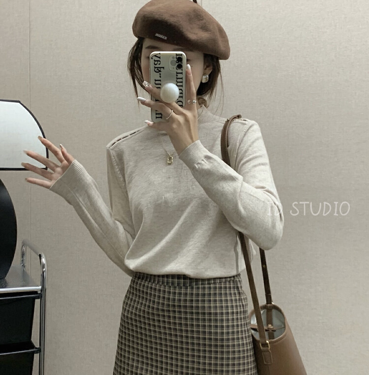 【I-D】Simple solid color all-match sweater Y3292# L