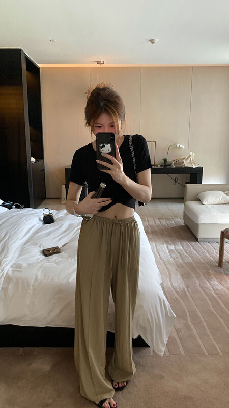 Original price 55.27! New autumn models!  【WGWE】High waist wide leg loose casual pants 2500# FHX