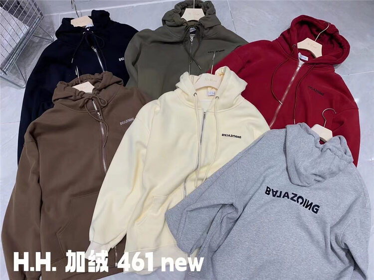 【HH &MISS LAI】Hooded plus fleece comfortable and versatile loose sweater W461# L