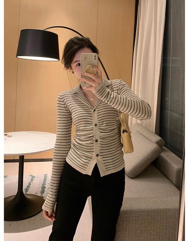 New in autumn! 【WGWE】Design sense niche all-match slim knitted cardigan 2550# FHX