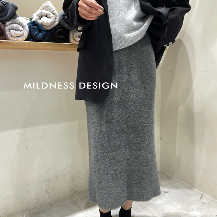 【MILDNESS】Imitation Mink Knit Skirt Skirt 1066
