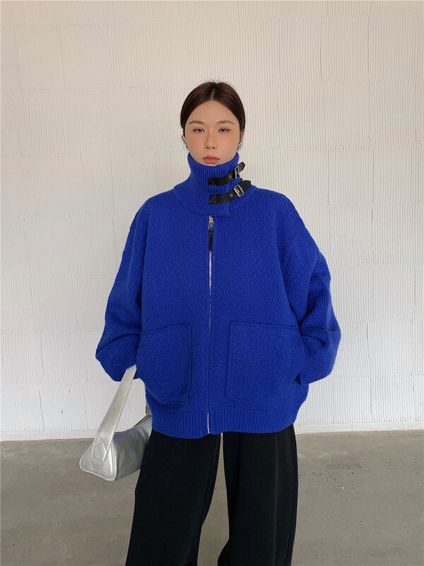 [DTU] Stand collar zipper loose double pocket warm padded jacket 33217-1# LSL