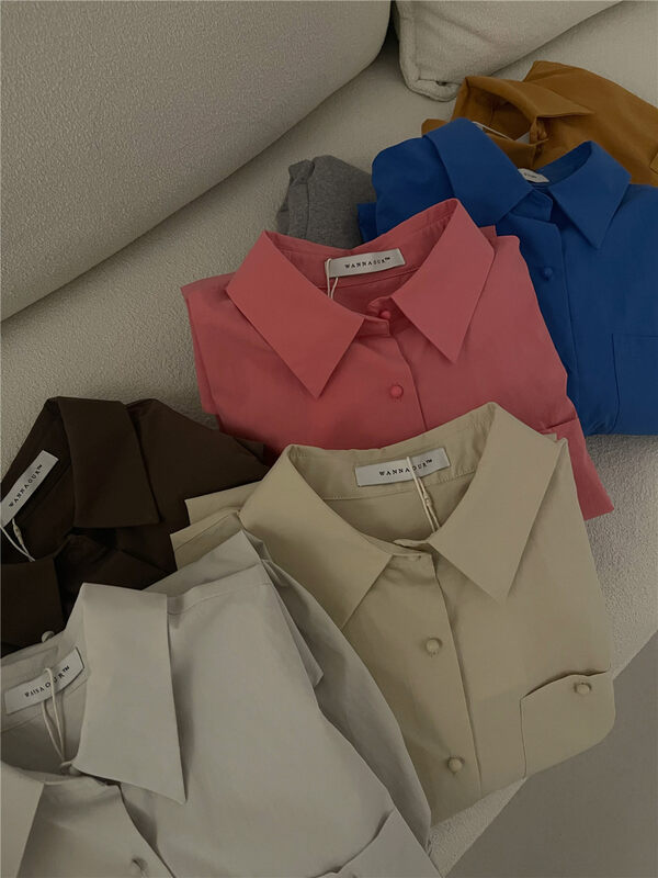【WANNA OUR】Korean version simple all-match shirt 229983# ZXL