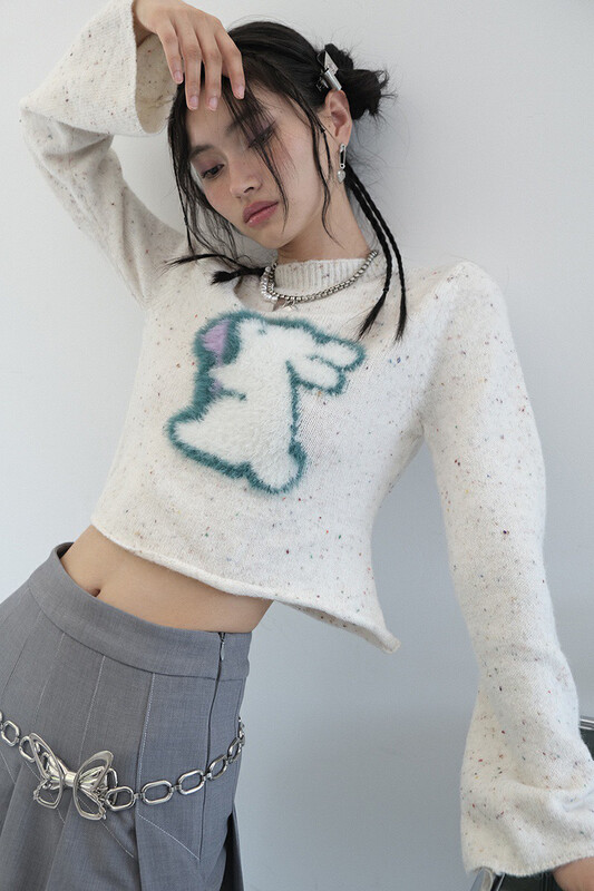 【WGWE】Design jacquard plush short shirt 3034# FHX