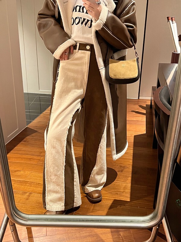 [UNITY] New American style retro irregular high-end wide-leg casual pants in winter Y220065# CQW