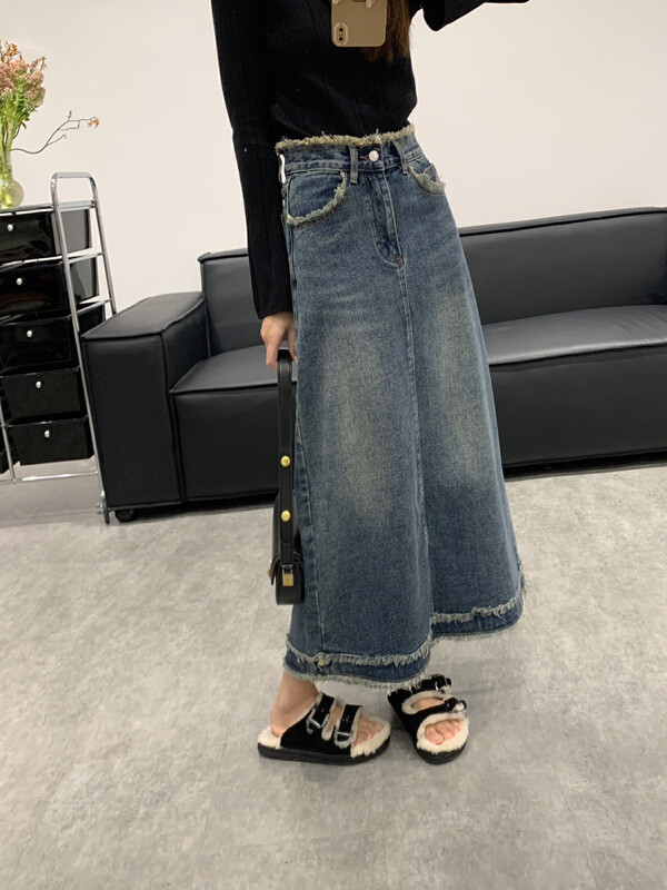 【VANESSA】High waist slim and comfortable all-match denim skirt 8501# OZQ