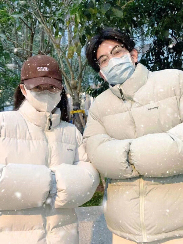 [I-D] Long-sleeved letter all-match warm down jacket (including 90% white duck down) R9028# L