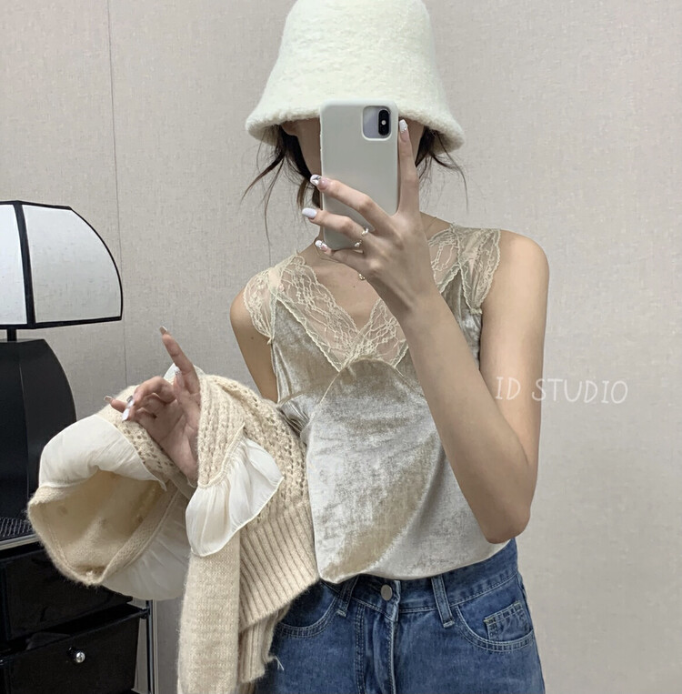 【I-D】Korean version all-match sleeveless comfort vest/sling R8351# L
