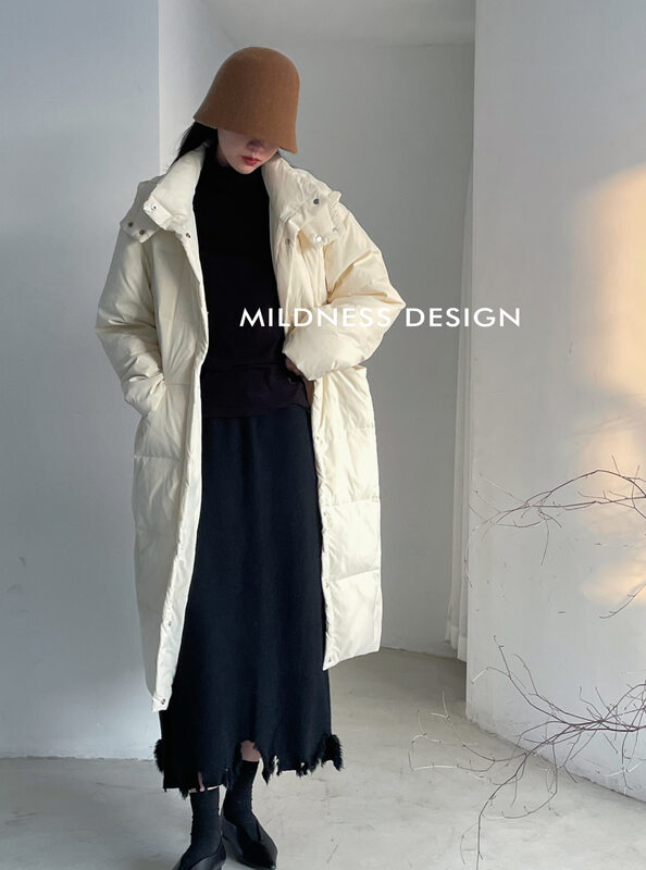 [MILDNESS] 90 white duck down long down jacket down jacket D0003