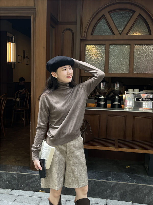 New for winter! 【TN】Simple basic all-match half-high collar bottoming shirt (including 7% wool) YS1-M006# CLS