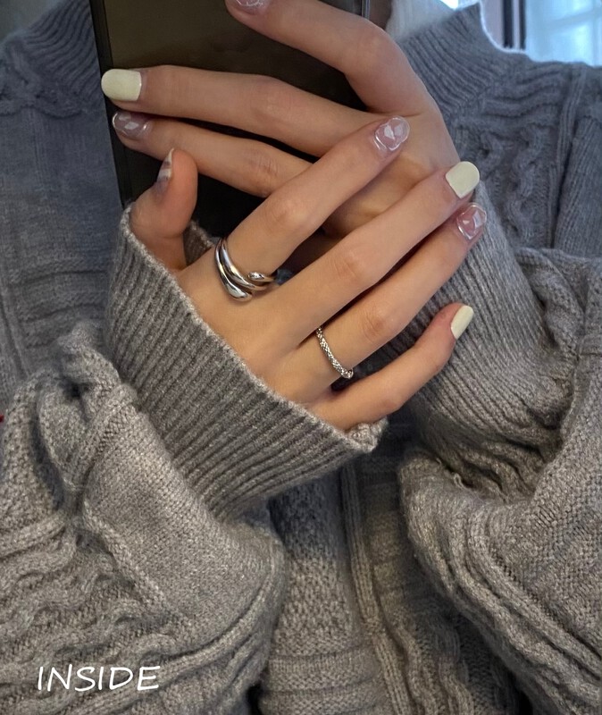 【INSIDE】Fashionable niche design ring (with box random delivery) (two-piece set) J3613# ZXL