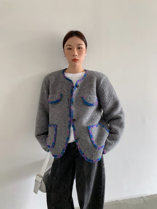【DTU】Round neck single-breasted pocket design plus cotton short jacket 33230# LSL