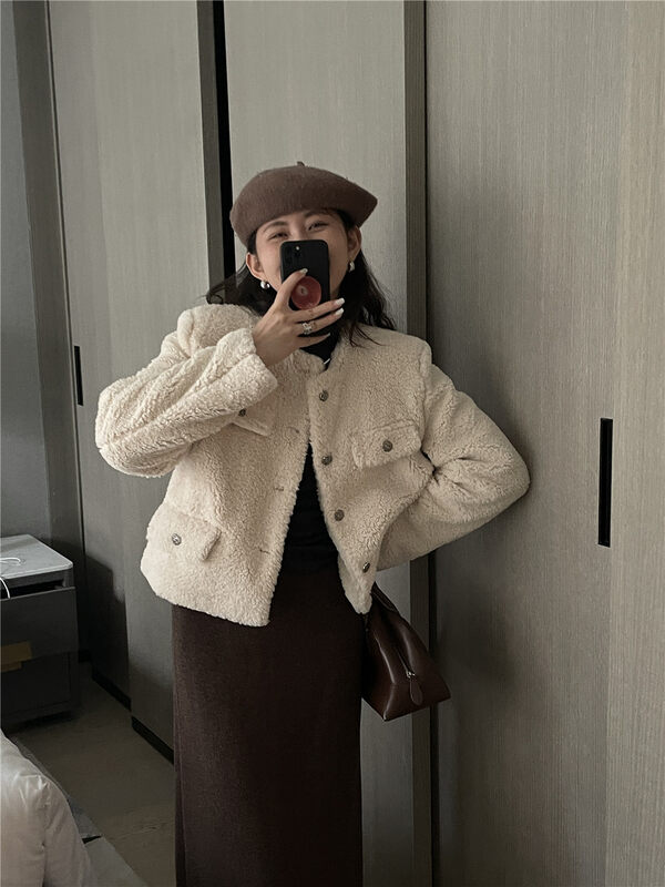 【TN】Korean style Xiaoxiang style imitation lamb wool short coat 1443# CLS