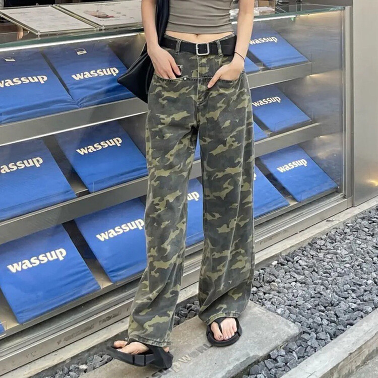 New in early autumn! 【WGWE】Personalized design tooling camouflage casual pants 2443# FHX