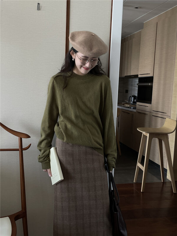 New in autumn!【TN】Round neck solid color all-match sweater YS1-M053# CLS