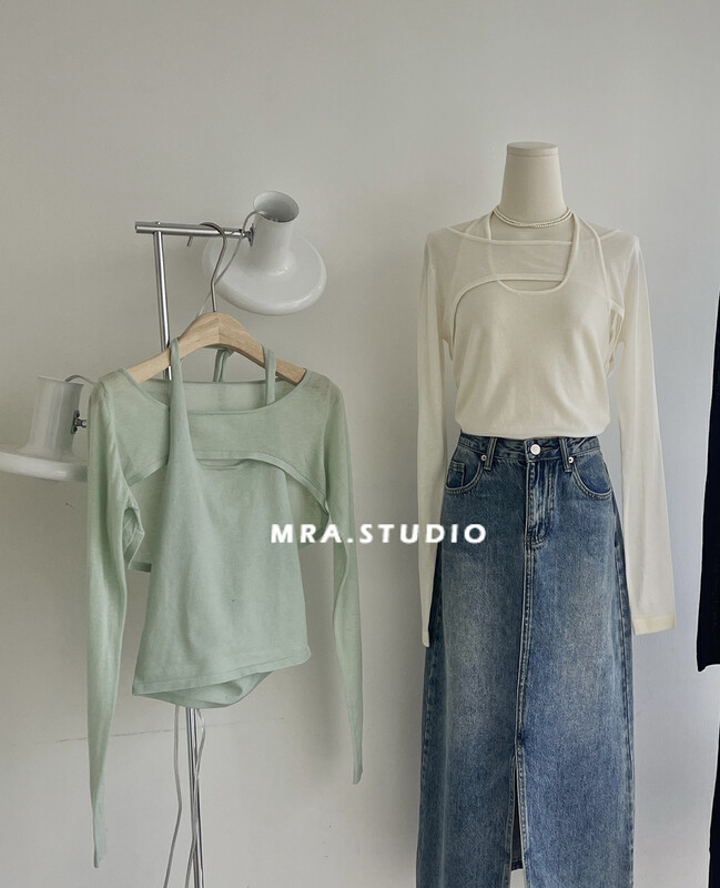 Original price 98.99! 【MRA】Welfare payment!  Korean ins style wool sweater + halter vest set SP47-1