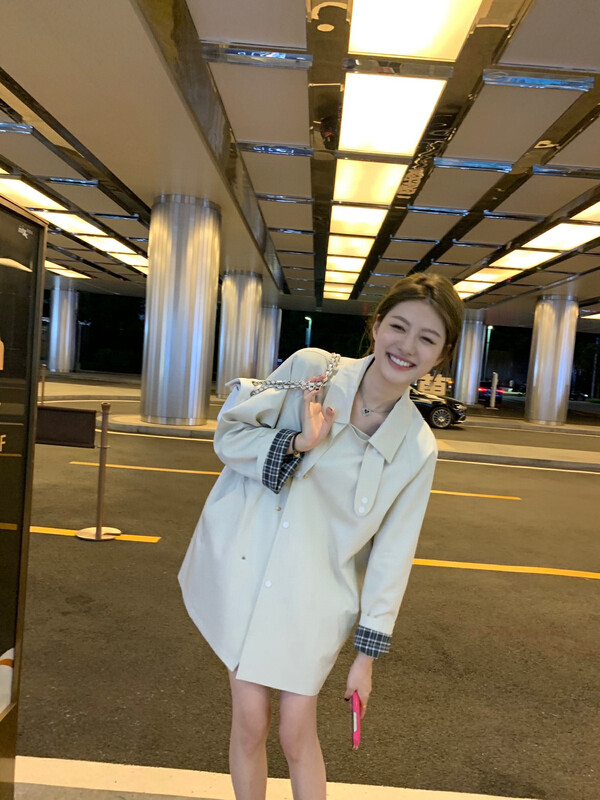 【WGWE】Korean style loose double-breasted trench coat (with belt) 2838# FHX