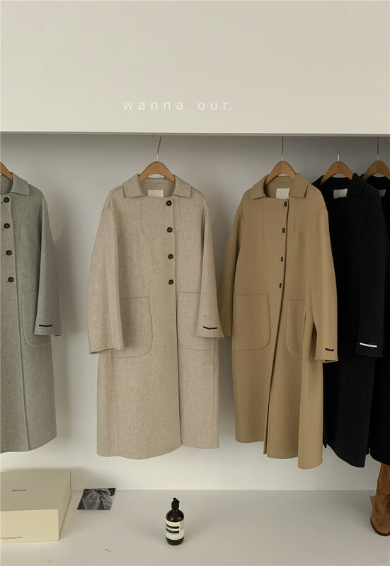 【WANNA OUR】Long cashmere loose all-match coat (wool 90%) W22312# ZXL