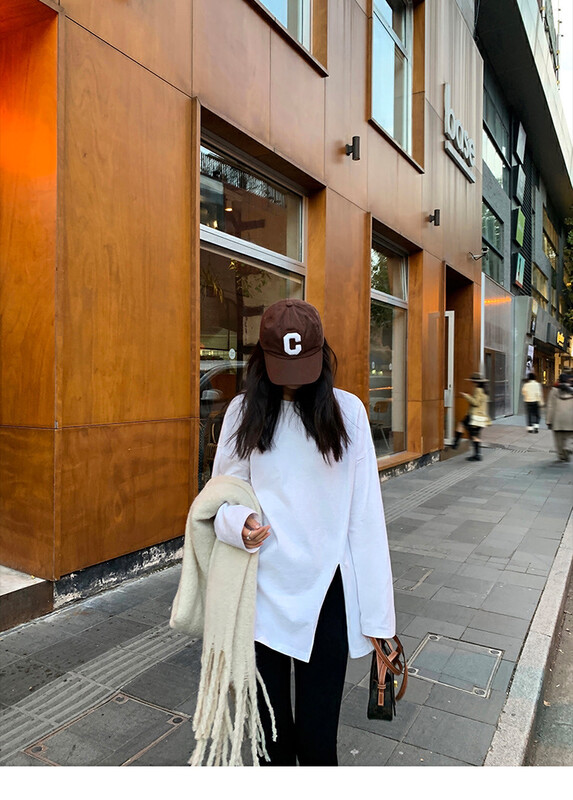 New in autumn! [WGWE] Korean version of solid color all-match long-sleeved T-shirt 2769# FHX