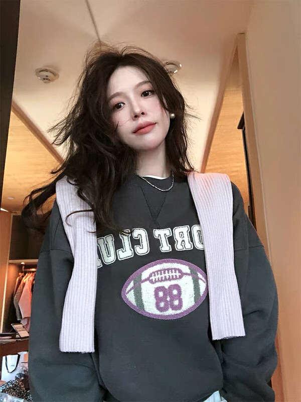 【WGWE】American club fleece retro pullover sweater 3023# FHX