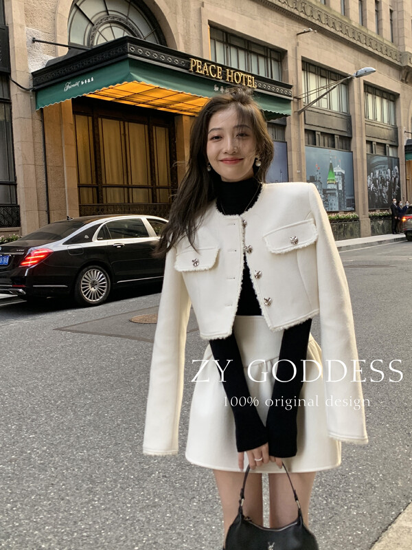 【ZY】Sweet and cool small fragrance suit heavy tweed fishbone skirt suit (heavy and high quality) 18232