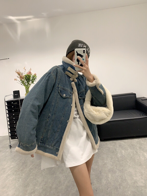 【VANESSA】Stand collar Korean style long-sleeved denim jacket 8351# OZQ