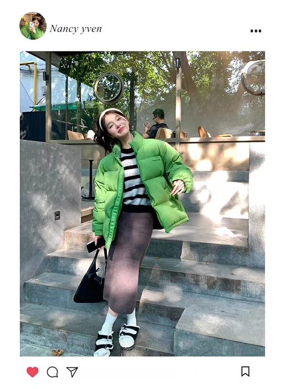 【I-D】Korean version warm down jacket with letters on the chest (90% white duck down) Y9028# L