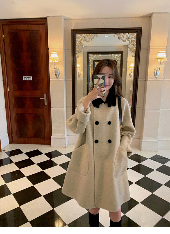 【BY】Korean fashion double breasted coat 4968# HJY