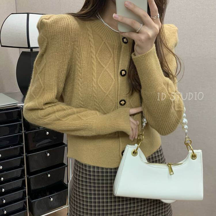 【I-D】Korean version all-match shoulder pads warm sweater R3266# L