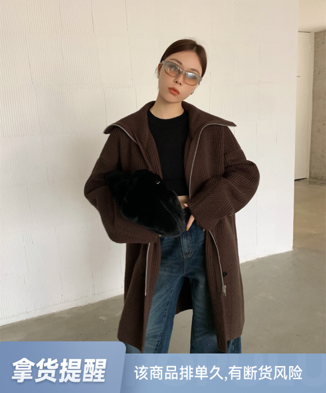 【DTU】Korean zipper loose retro warm sweater 33251# LSL