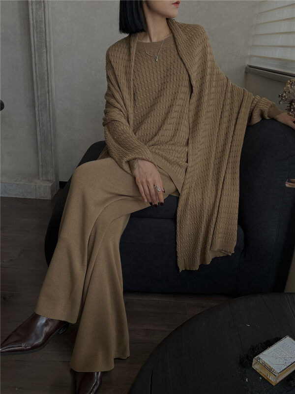 New autumn style! [SOUL] Large brand simple high-grade knitted shawl 2844 # CLS