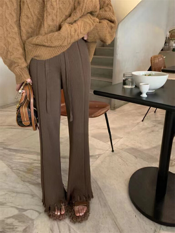 【ARE STUDIO】Designed high waist wide leg casual pants 92391# OZQ