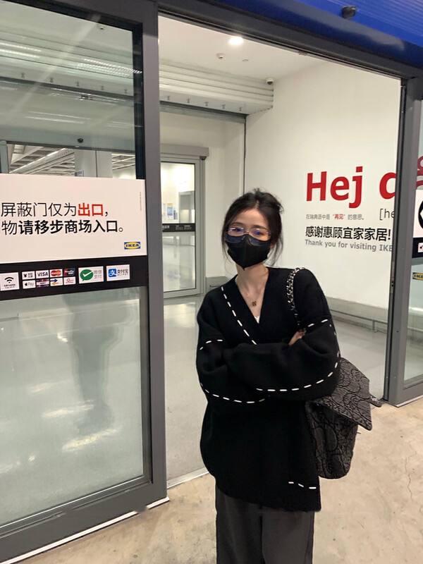 【BY】Simple commuter hook line silhouette loose knitted cardigan 0280# HJY