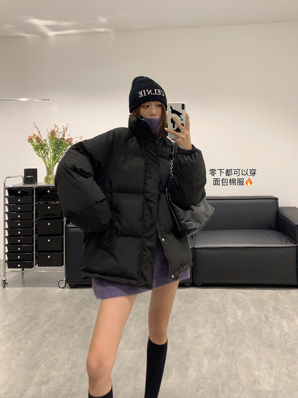 【VANESSA】Korean style thickened mid-length bread warm padded jacket 365# OZQ
