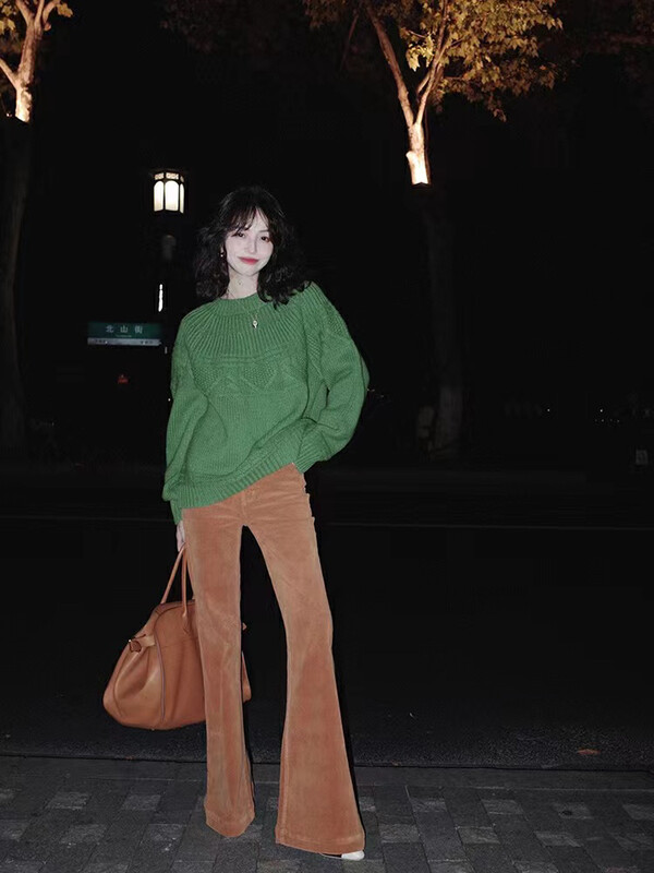 [ARE STUDIO] Temperament round neck twist loose knit sweater 92650# OZQ