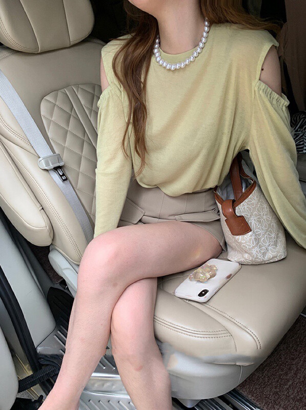 【WGWE】Simple solid color loose shoulder sunscreen shirt 2106# PCZ