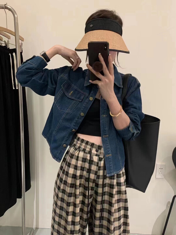 New in autumn!【WGWE】Simple casual short denim jacket 2633# FHX