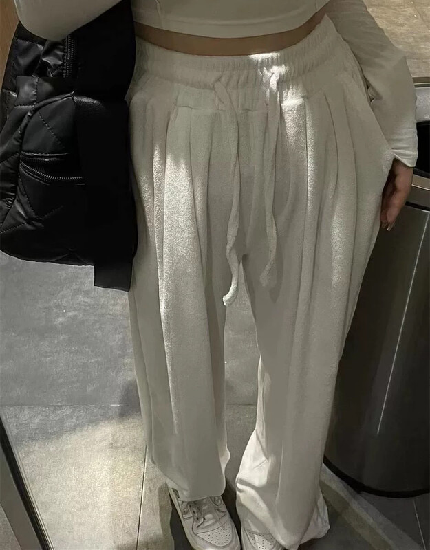 【WGWE】Drape simple wide-leg slim casual pants 2875# FHX