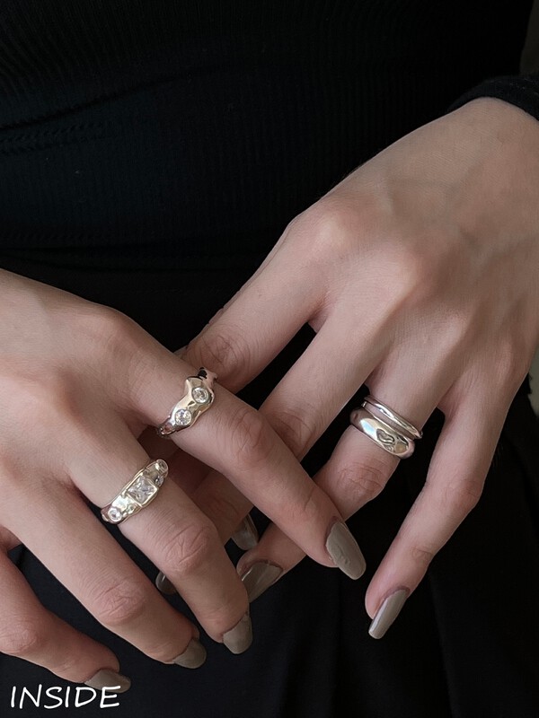 【INSIDE】Korean style exquisite niche design texture zircon texture open ring (with random box) J3672# ZXL