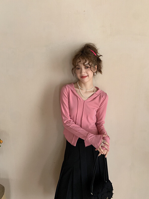 The original price is 28.20! New in autumn! [WGWE] Pullover all-match Korean long-sleeved T-shirt 2625# FHX