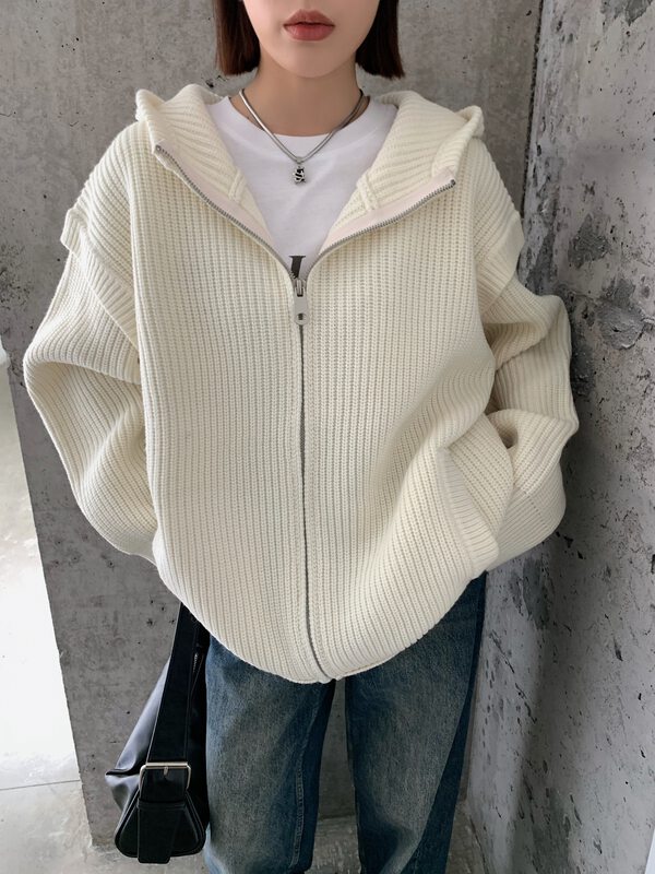 【DTU】Hooded Zipper Loose Padded Thick Short Jacket (Inner Liner Cannot Be Detached) 33198-1# LSL