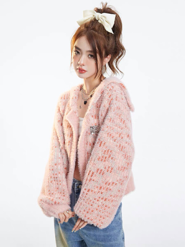 【BY】Korean style fashion small design all-match warm sweater (with brooch) 0242# HJY